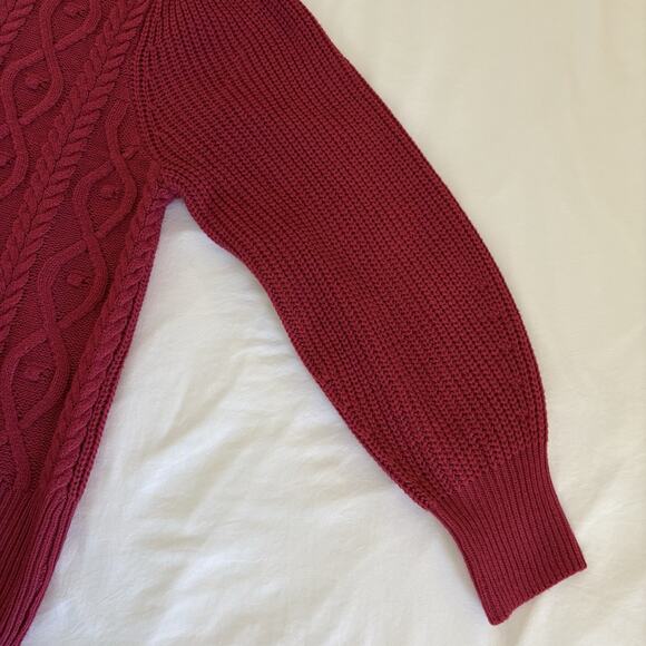 Women's Design 365 Pink Crew Neck Puff Sleeve Sweater Size Large Acrylic - Picture 9 of 13